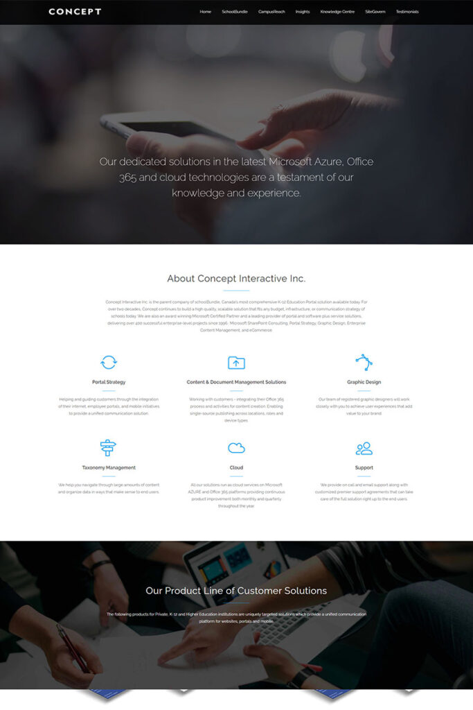 Concept Interactive Inc. homepage preview.