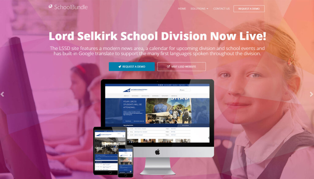 SchoolBundle homepage preview.