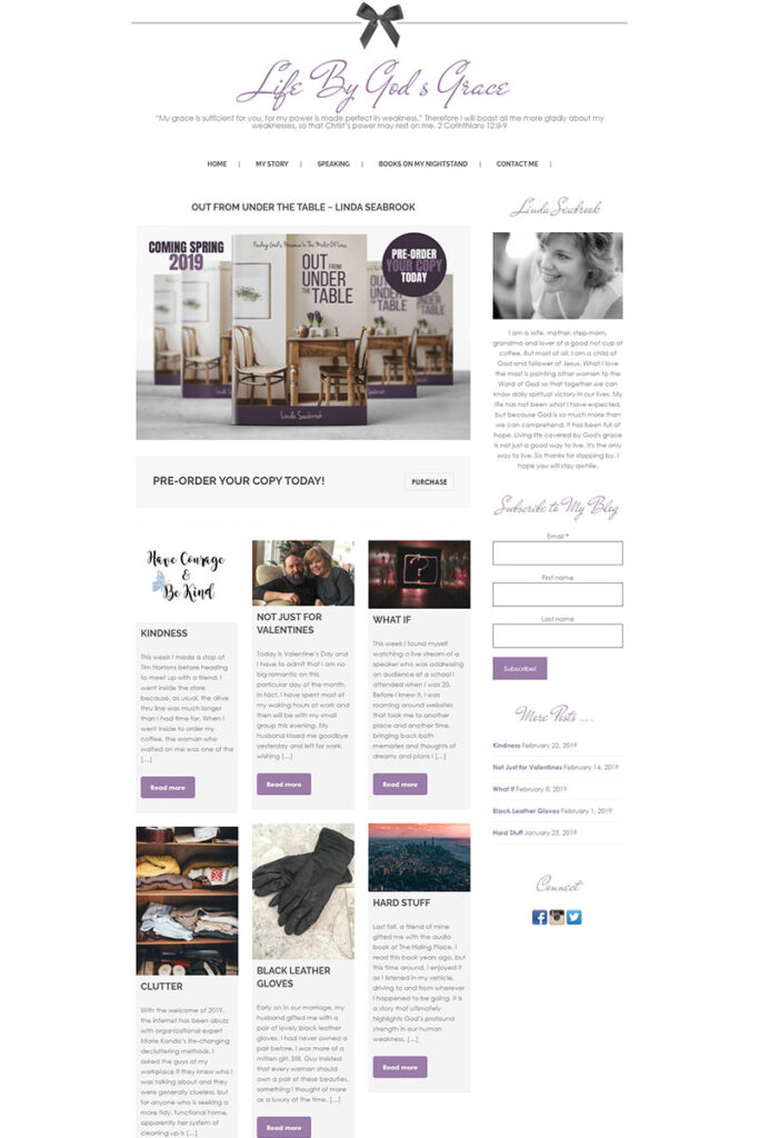 Life By God's Grace homepage preview.